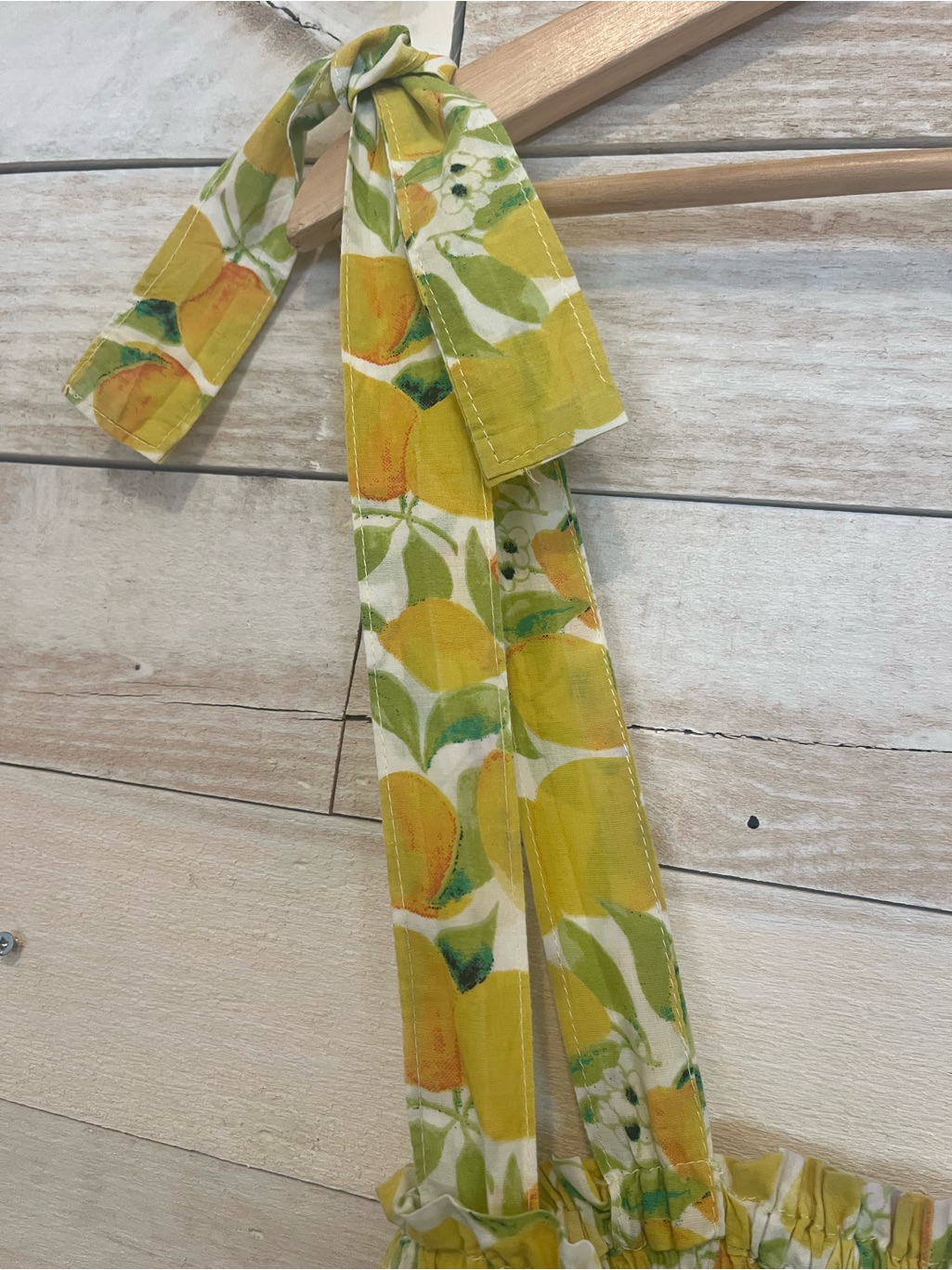 Cb Positano Lemon-Print Yellow Tie-Shoulder Maxi Dress Made In Italy — image 4 of 8